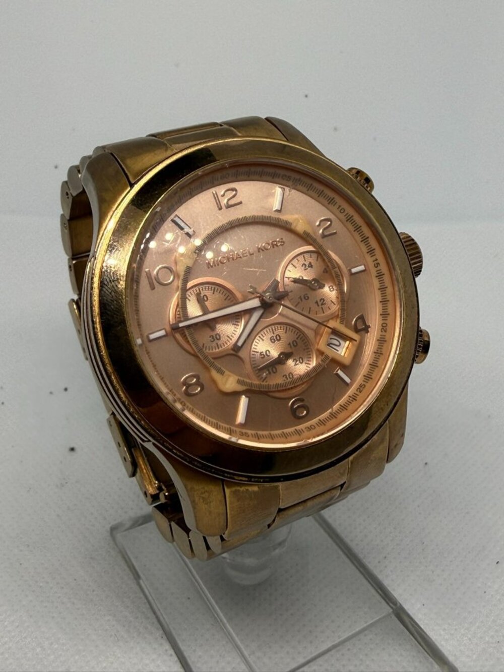 Michael Kors Runway MK8096 Men’s Rose Gold Chronograph Stainless Steel Watch - Picture 8 of 11